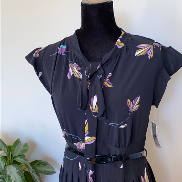 None Dresses & Skirts - Black geometric floral dress NWT Clara floral